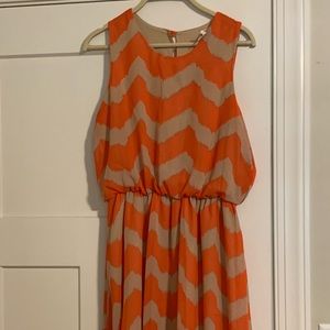 Orange chevron dress